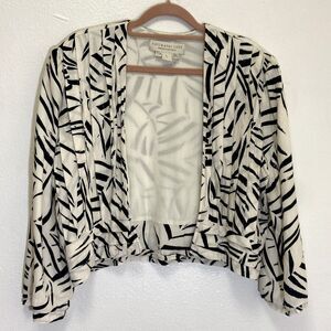 Salt Water Luxe - Zebra Striped Cropped Open Blazer Jacket - Women's size L